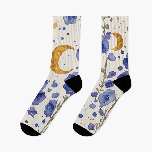 Item preview, Midnight Lunar Botanical Watercolor Study - Dark Cottagecore Aesthetic designed and sold by thepixelcloset.