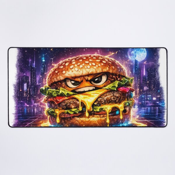 Item preview, Cyberpunk Burger Neon T-Shirt | Sci-Fi Food Graphic Apparel designed and sold by irfanshikh.