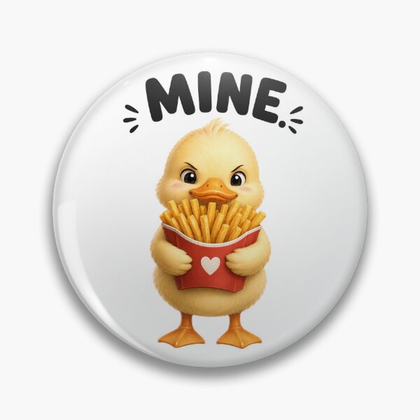 Item preview, Mine! Funny Duck Holding Fries Cute Food Humor Cartoon designed and sold by RoPrincess.