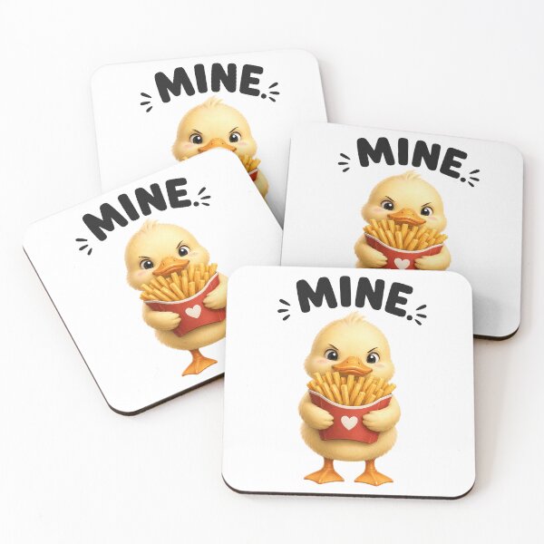 Item preview, Mine! Funny Duck Holding Fries Cute Food Humor Cartoon designed and sold by RoPrincess.
