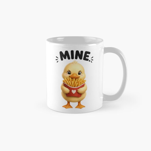 Item preview, Mine! Funny Duck Holding Fries Cute Food Humor Cartoon designed and sold by RoPrincess.