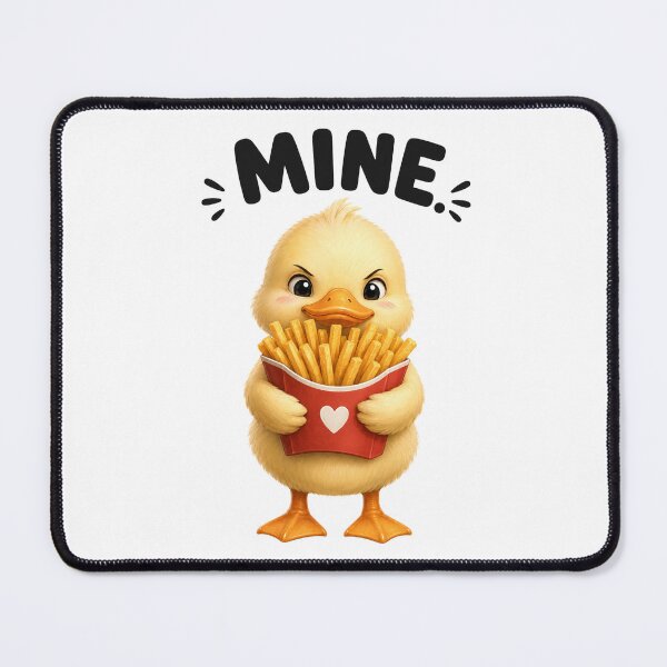 Item preview, Mine! Funny Duck Holding Fries Cute Food Humor Cartoon designed and sold by RoPrincess.