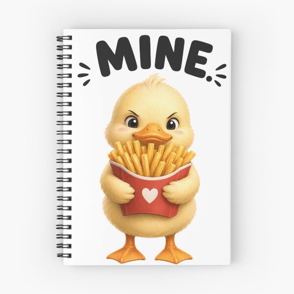 Item preview, Mine! Funny Duck Holding Fries Cute Food Humor Cartoon designed and sold by RoPrincess.