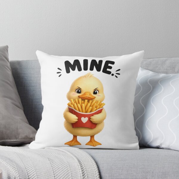 Item preview, Mine! Funny Duck Holding Fries Cute Food Humor Cartoon designed and sold by RoPrincess.