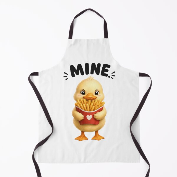 Item preview, Mine! Funny Duck Holding Fries Cute Food Humor Cartoon designed and sold by RoPrincess.