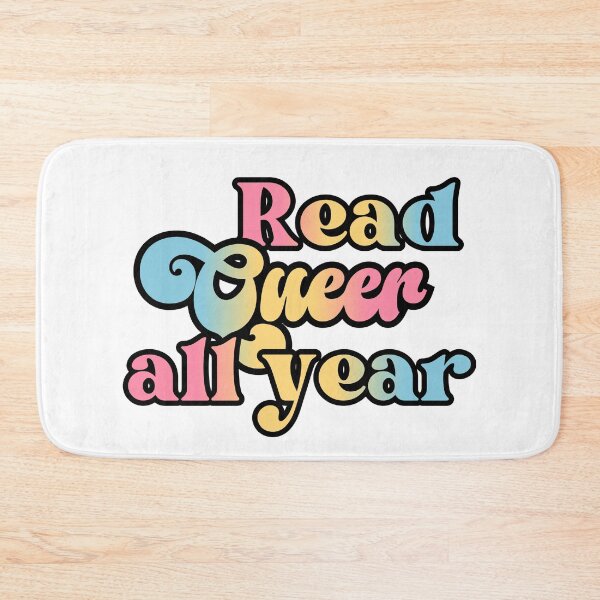 Aperçu de l'œuvre Lire Queer All Year - conception de script du drapeau de la fierté pansexuelle créée et vendue par art by hannah lang.