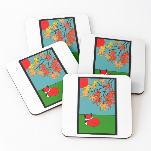 Item preview, Hanafuda Fox Under Maple designed and sold by Tatsuyama Mayhem.