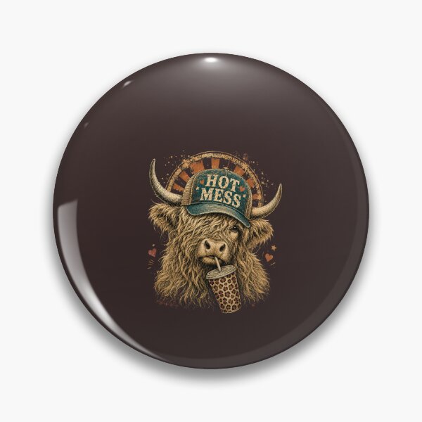 Item preview, Hot Mess Highland Cow With Leopard Cup designed and sold by Taha shop⭐⭐⭐⭐⭐.