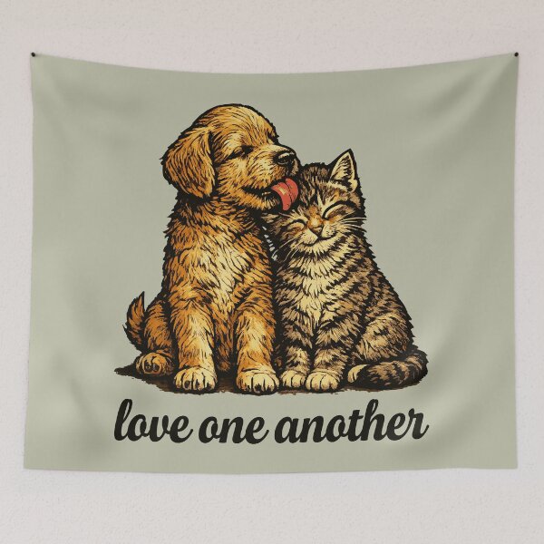 Item preview, Love One Another - Puppy and Kitten - John 13:34 designed and sold by krewyork.