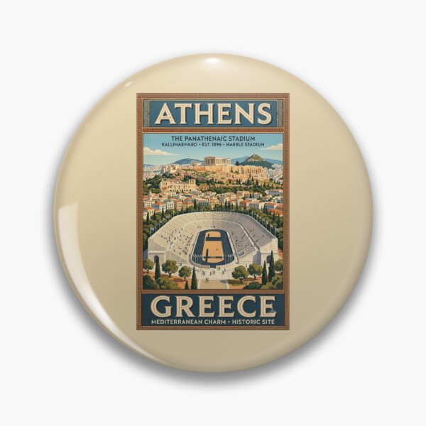 Item preview, Athens Greece Panathenaic Stadium Vintage Travel Poster designed and sold by Travel Souvenirs 30.