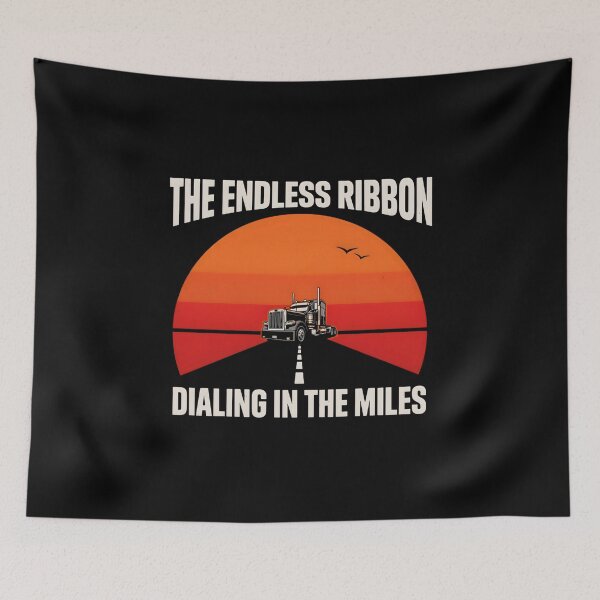 Item preview, The Endless Ribbon Dialing In The Miles Retro Semi Truck designed and sold by Enea Kelo.
