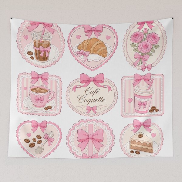 Item preview, Café Coquette Vintage Coffee Collage designed and sold by QuirkyCloud Designs.