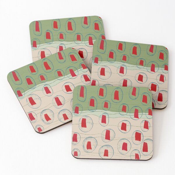 Item preview, Abstract Red Forms Pattern designed and sold by Skayana.