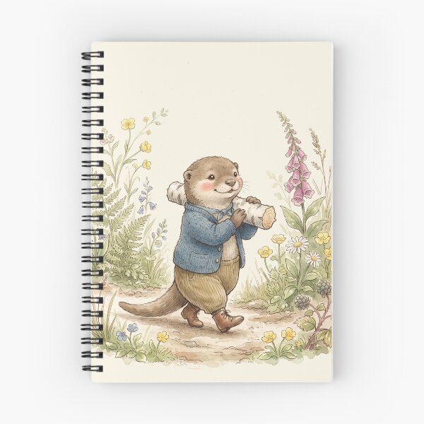 Item preview, Cute Watercolor Otter Boy Carrying Log Illustration designed and sold by Pasteltone.