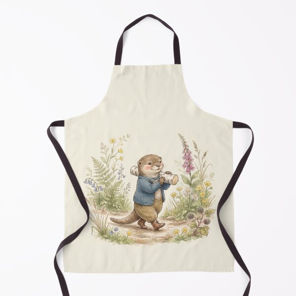 Item preview, Cute Watercolor Otter Boy Carrying Log Illustration designed and sold by Pasteltone.