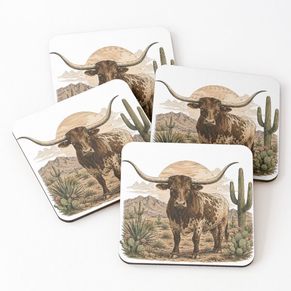 Item preview, Western Longhorn Retro Southwestern Desert Art designed and sold by VGAfanatic.