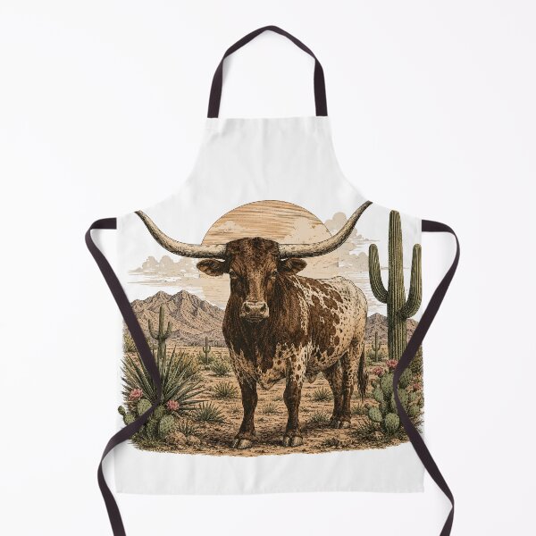 Item preview, Western Longhorn Retro Southwestern Desert Art designed and sold by VGAfanatic.