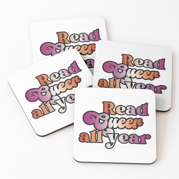 Item preview, Read Queer All Year - lesbian pride flag script design designed and sold by art by hannah lang.