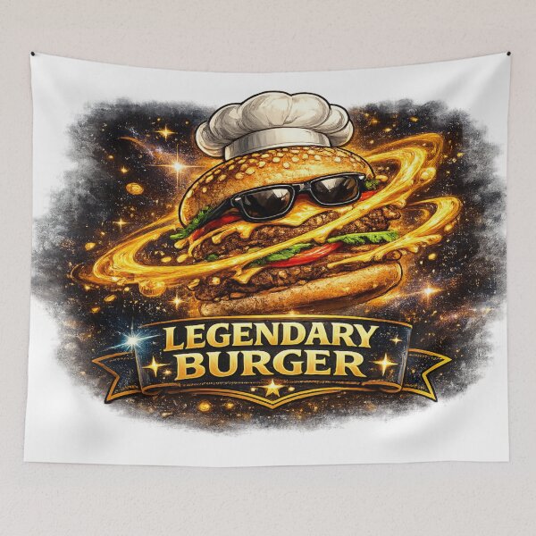 Item preview, Legendary Burger Fantasy Art T-Shirt | Medieval Food Graphic Apparel designed and sold by irfanshikh.