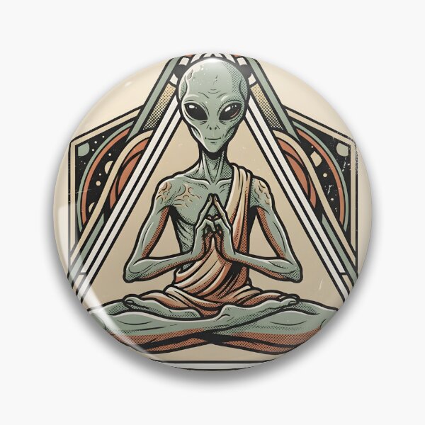 Item preview, Zen Alien Meditating Retro Geometric Illustration designed and sold by DuckOddity.