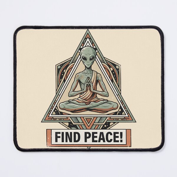 Item preview, Zen Alien Meditating Retro Geometric Illustration designed and sold by DuckOddity.