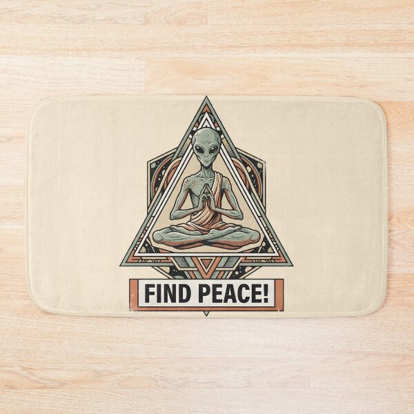 Item preview, Zen Alien Meditating Retro Geometric Illustration designed and sold by DuckOddity.