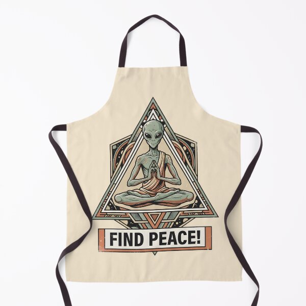 Item preview, Zen Alien Meditating Retro Geometric Illustration designed and sold by DuckOddity.