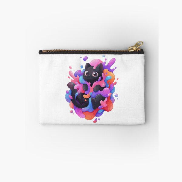 Item preview, Vibrant Paint Splash Black Cat - Cute Colorful Slime designed and sold by Kawaii-n-Spice.