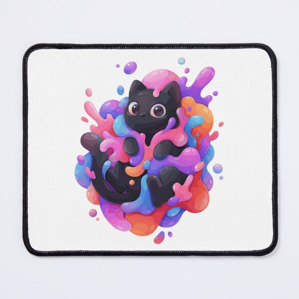 Item preview, Vibrant Paint Splash Black Cat - Cute Colorful Slime designed and sold by Kawaii-n-Spice.
