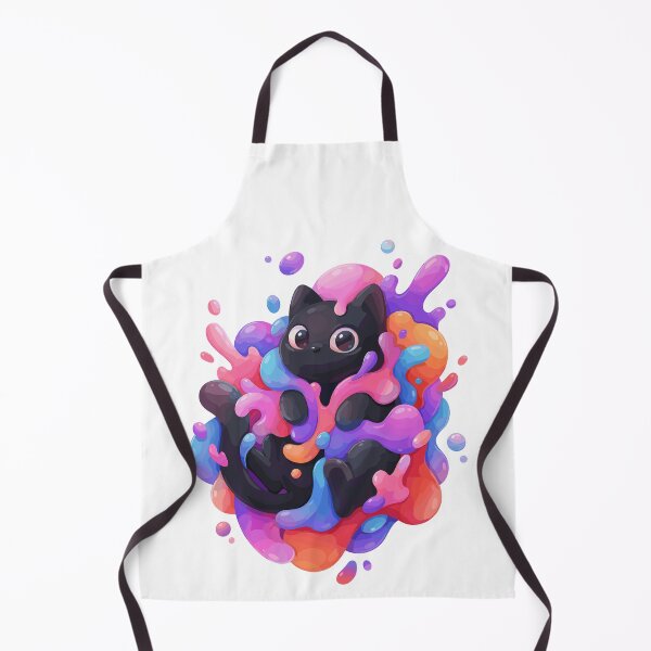 Item preview, Vibrant Paint Splash Black Cat - Cute Colorful Slime designed and sold by Kawaii-n-Spice.