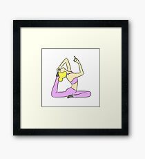 Blonde Yogi in Purple Yoga Pants Framed Print
