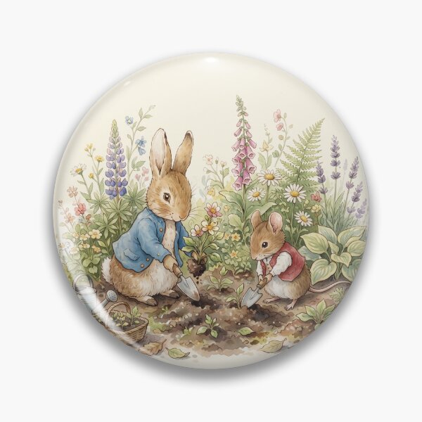 Item preview, Vintage Style Rabbit and Mouse Gardening Illustration designed and sold by Pasteltone.