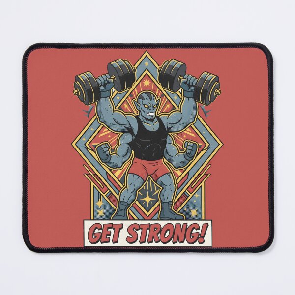 Item preview, Four Armed Alien Weightlifting Retro Gym Graphic designed and sold by DuckOddity.