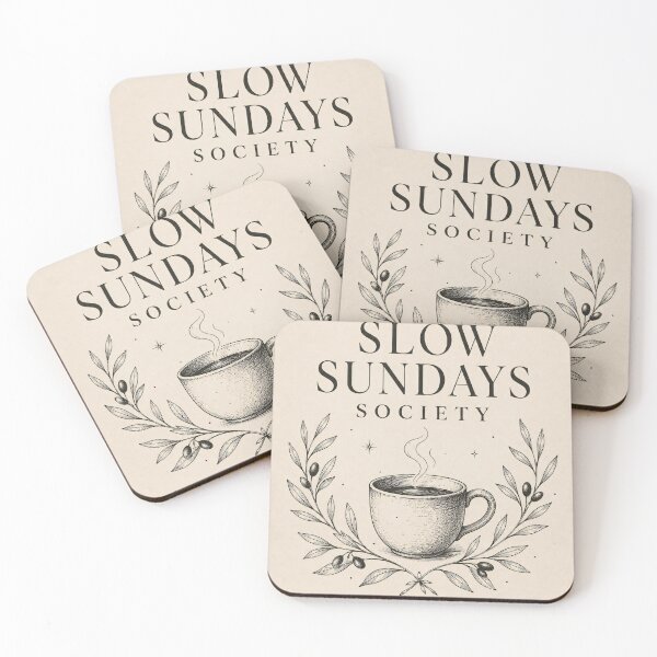 Item preview, Slow Sundays Society Coffee Cup Art designed and sold by SoftSpaceDesign.