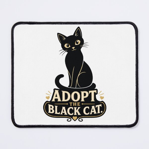 Item preview, Adopt The Black Cat Lover Rescue Badge Vintage Cat Mom Adoption Advocate Design designed and sold by The Junto Shop.