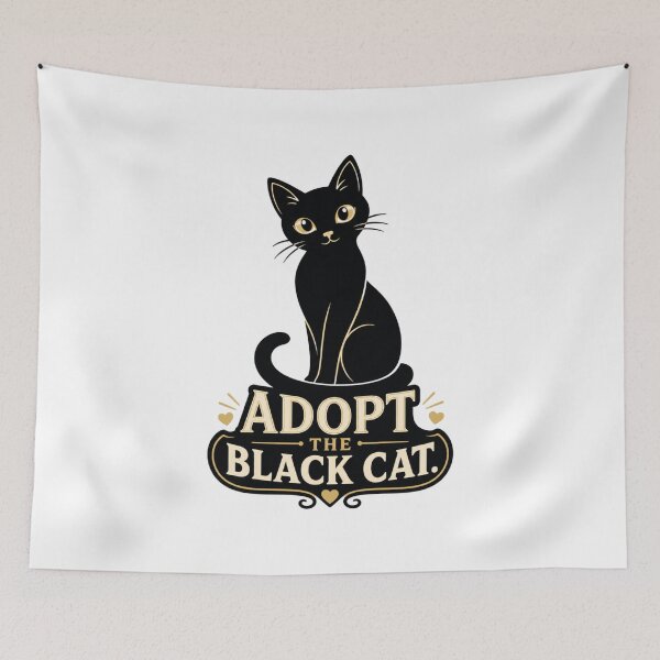Item preview, Adopt The Black Cat Lover Rescue Badge Vintage Cat Mom Adoption Advocate Design designed and sold by The Junto Shop.