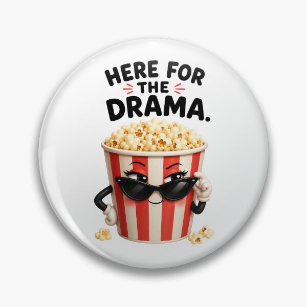 Item preview, Here for the Drama Funny Popcorn Bucket Cute Movie Snack Cartoon designed and sold by RoPrincess.