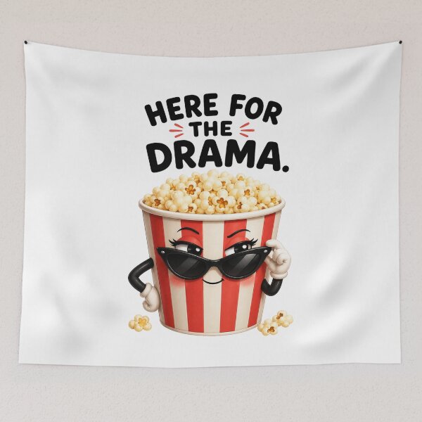 Item preview, Here for the Drama Funny Popcorn Bucket Cute Movie Snack Cartoon designed and sold by RoPrincess.