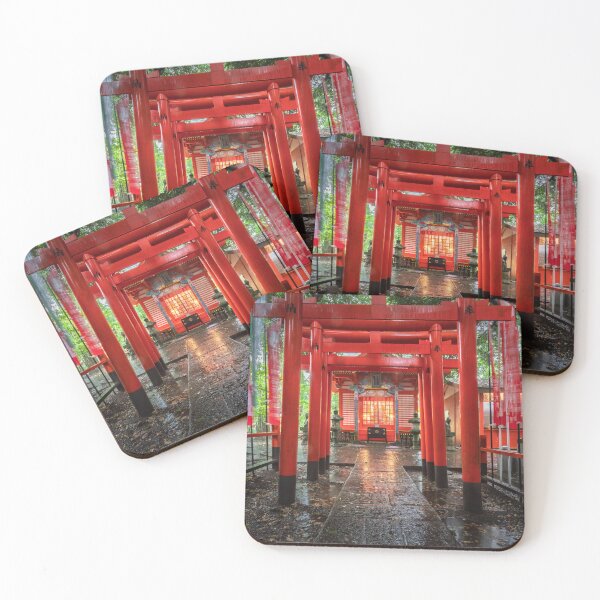 Item preview, Rain-Soaked Inari Torii Gates at Ōsugi-jinja, Ibaraki, Japan designed and sold by Pix4Japan.