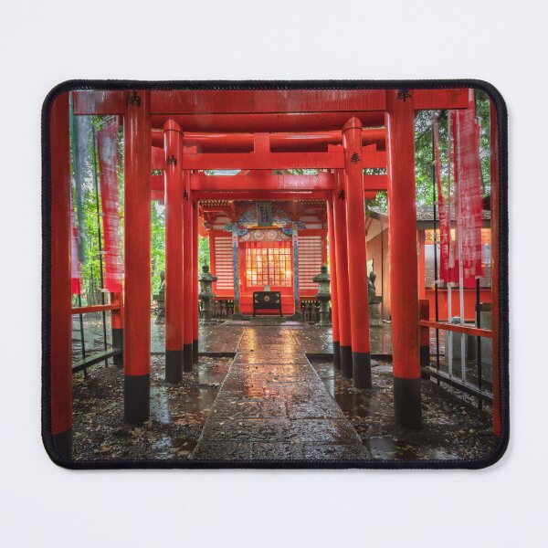 Item preview, Rain-Soaked Inari Torii Gates at Ōsugi-jinja, Ibaraki, Japan designed and sold by Pix4Japan.