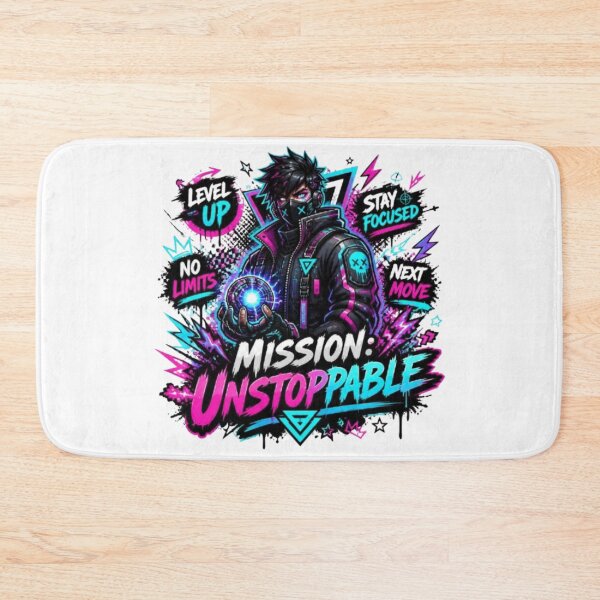 Item preview, Mission Unstoppable Gamer Design | Neon Gaming Street Style designed and sold by Stylestickers55.