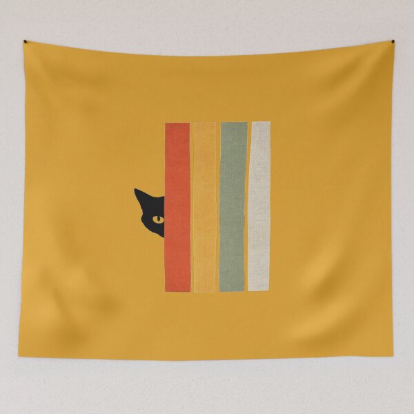 Item preview, Curious Hidden Cat - Minimalist Retro Design designed and sold by Natalia-Vlad.
