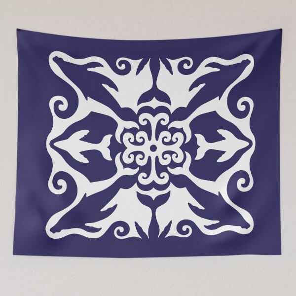 Item preview, Tifaifai Whales – Polynesian Ocean Pattern designed and sold by Tahitifaifai.
