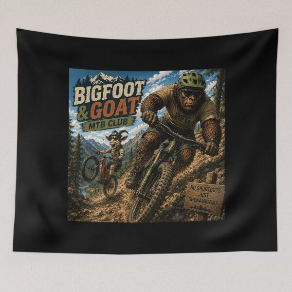 Item preview, Bigfoot and Goat MTB Club Vintage Mountain Biking Adventure designed and sold by NicheBloom.