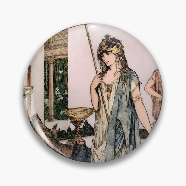 Item preview, Circe Among the Swine – Restored Mythological Vintage Illustration | Classical Greek Myth Wall Art | Enchanted Sorceress  designed and sold by EmiliaBassano.