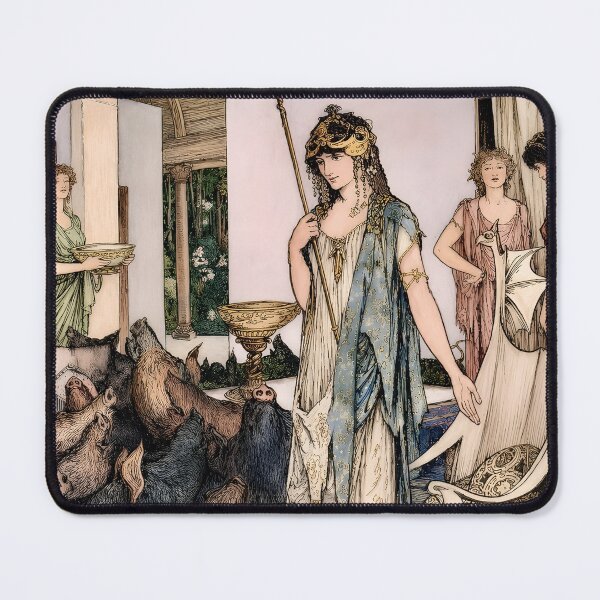 Item preview, Circe Among the Swine – Restored Mythological Vintage Illustration | Classical Greek Myth Wall Art | Enchanted Sorceress designed and sold by EmiliaBassano.