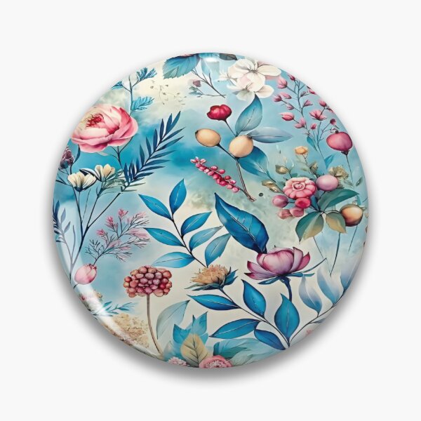 Item preview, Botanical Bliss Floral Pattern Design A Vibrant Flowers and Leaves Nature's Palette Blooms in Aqua Hues Repeating Seamless Pattern Design designed and sold by Matt_Smith.
