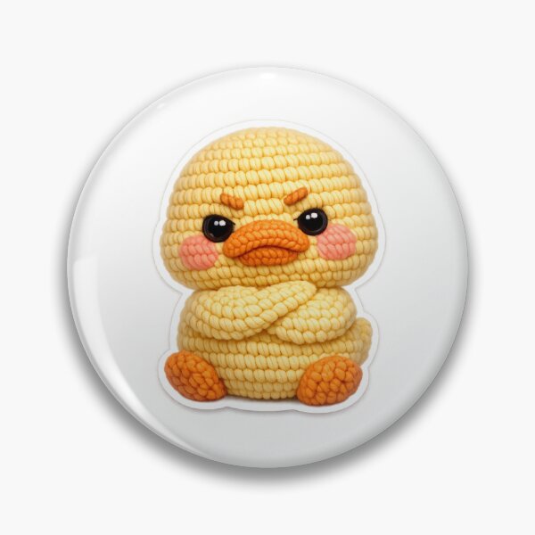 Item preview, Grumpy Crochet Duck Sticker  Cute Kawaii Amigurumi Duck designed and sold by aswan2000.