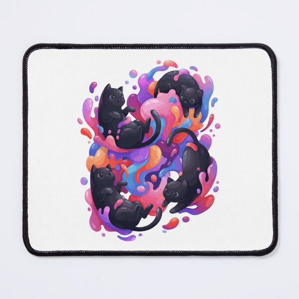 Item preview, Vibrant Paint Splash Black Cats - Cute Colorful Slime Art designed and sold by Kawaii-n-Spice.