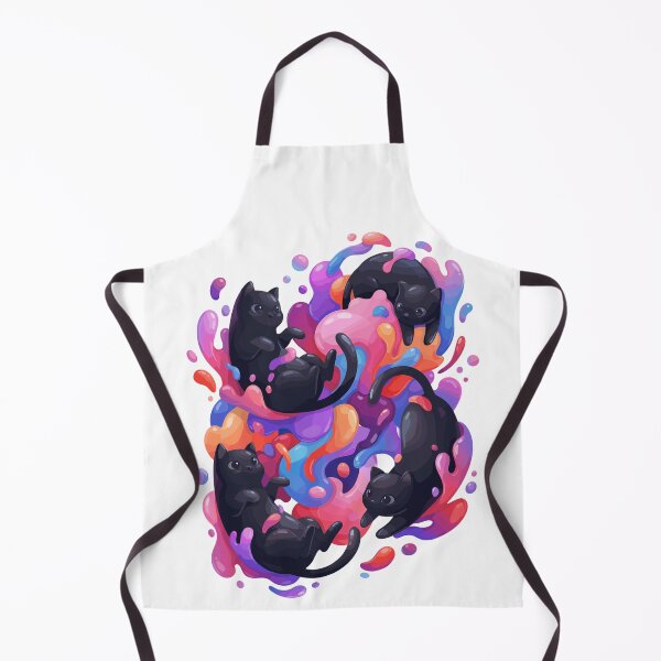 Item preview, Vibrant Paint Splash Black Cats - Cute Colorful Slime Art designed and sold by Kawaii-n-Spice.